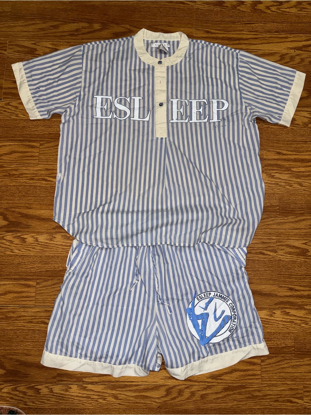 Vintage 90s Esleep Jammes Corporation Striped Pajama Set Medium